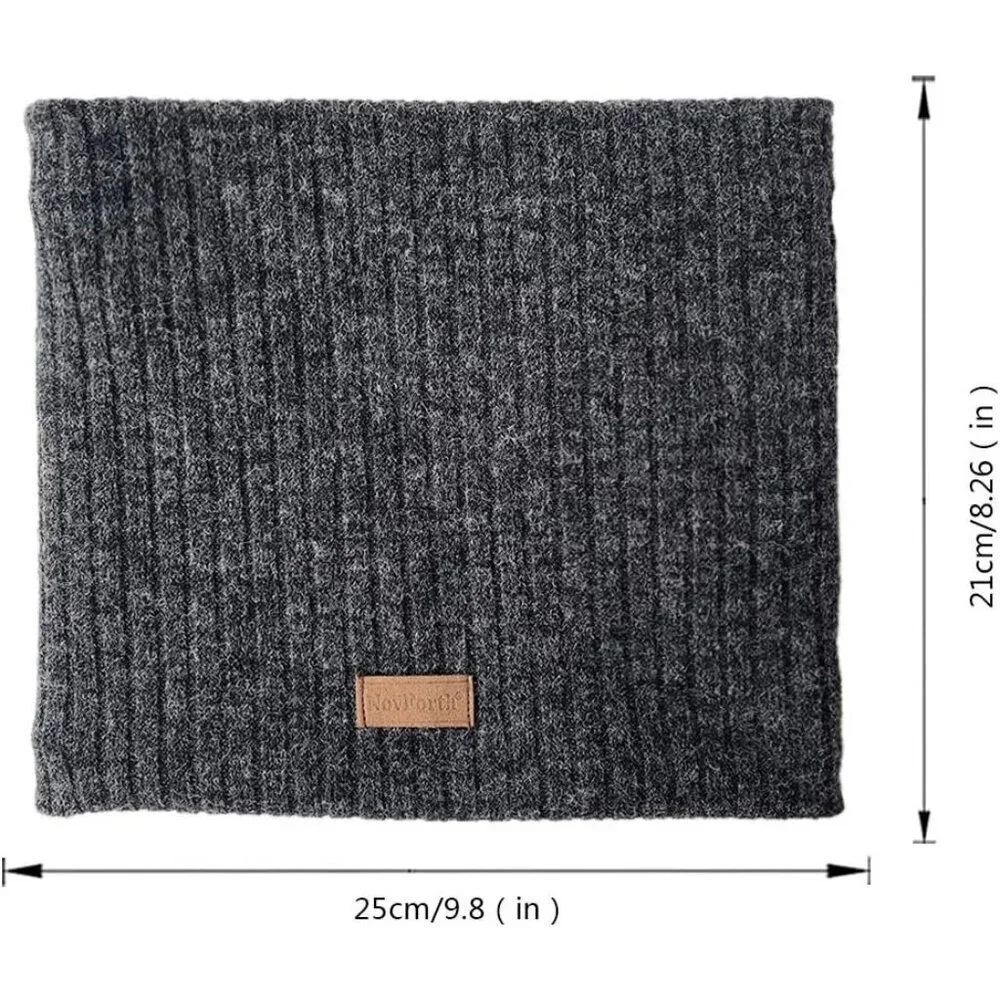 Men's Dark Grey Winter Ski Neck Gaiter Face Scarf Fleece Lined Windproof Scarves
